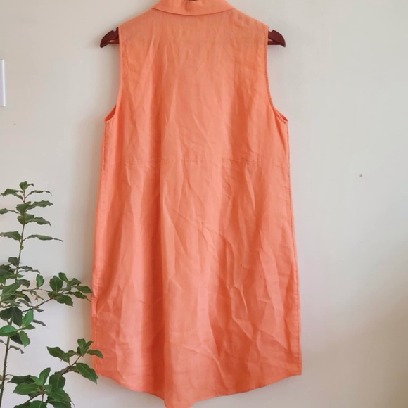 Suzanne Grae Linen Sleeveless Shirtdress Medium - Picture 7 of 8